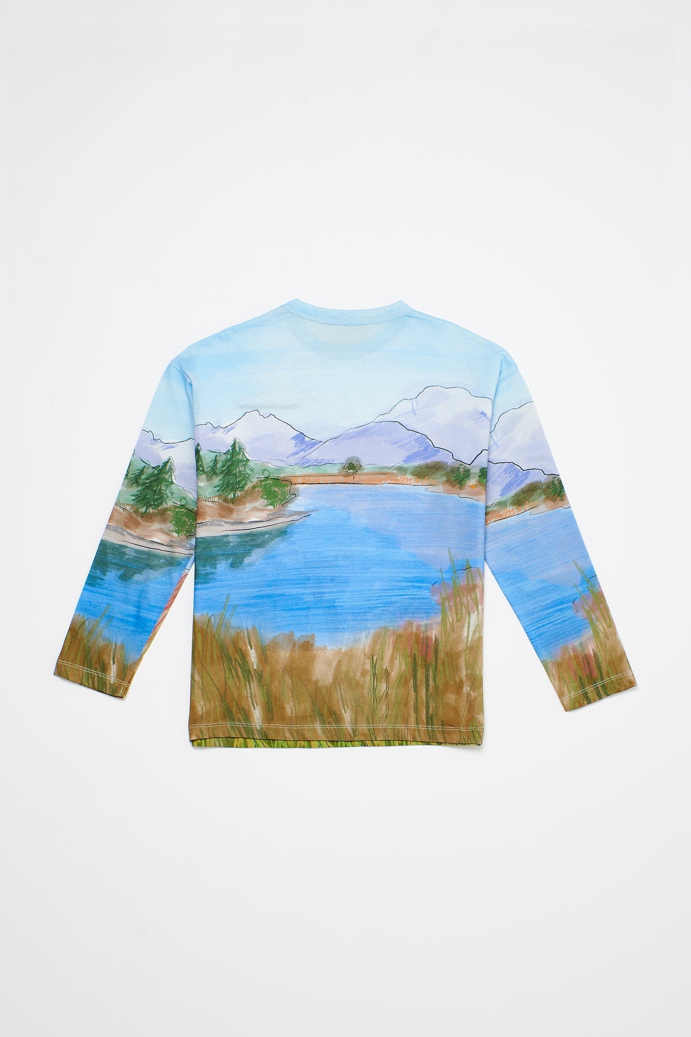 Deer Long Sleeve T-shirt Blue