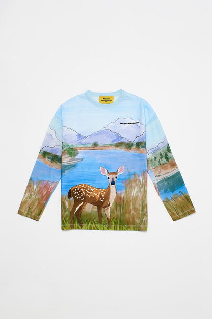 Deer Long Sleeve T-shirt Blue