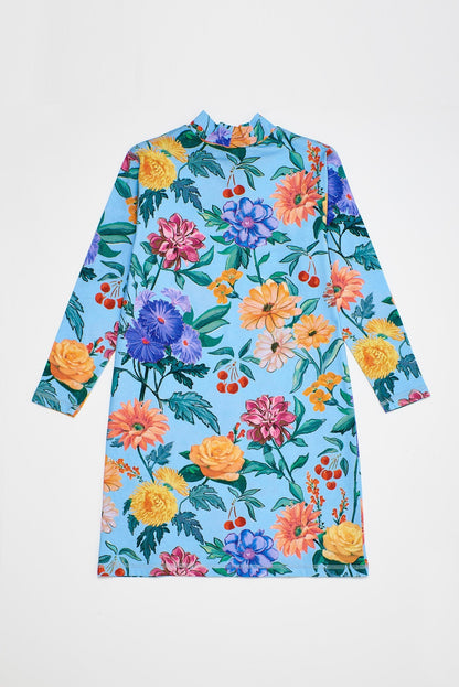 Flowers Dress Light Blue